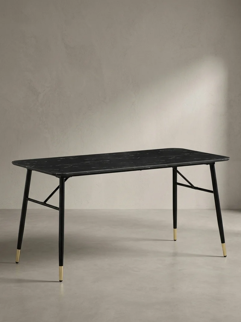 Esstisch Marmoroptik Metall Rechteckig Modern Klein