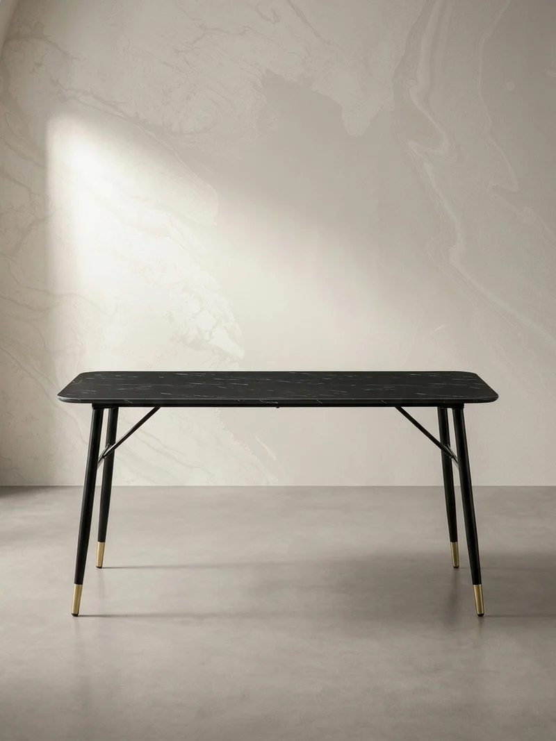 Esstisch Marmoroptik Metall Rechteckig Modern Klein