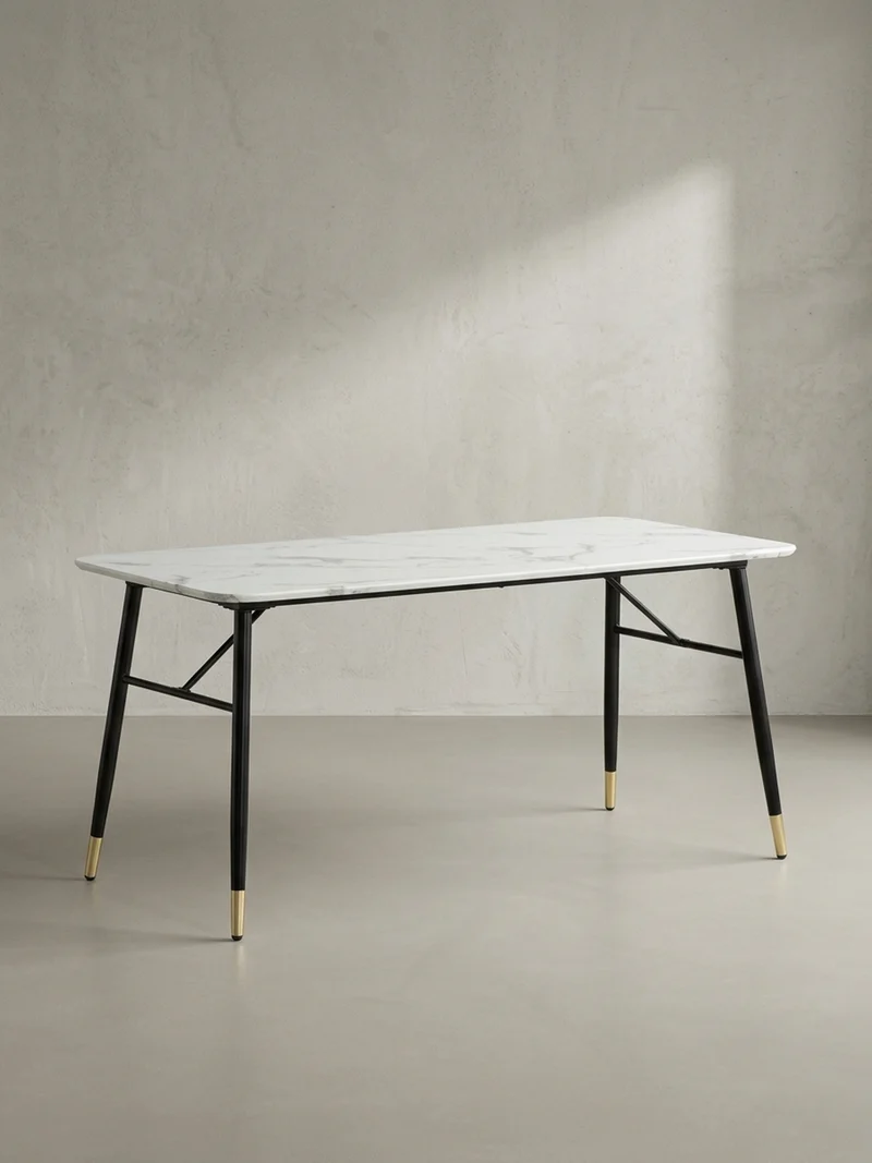 Esstisch Marmoroptik Metall Rechteckig Modern Klein
