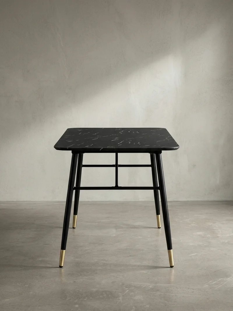 Esstisch Marmoroptik Metall Rechteckig Modern Klein