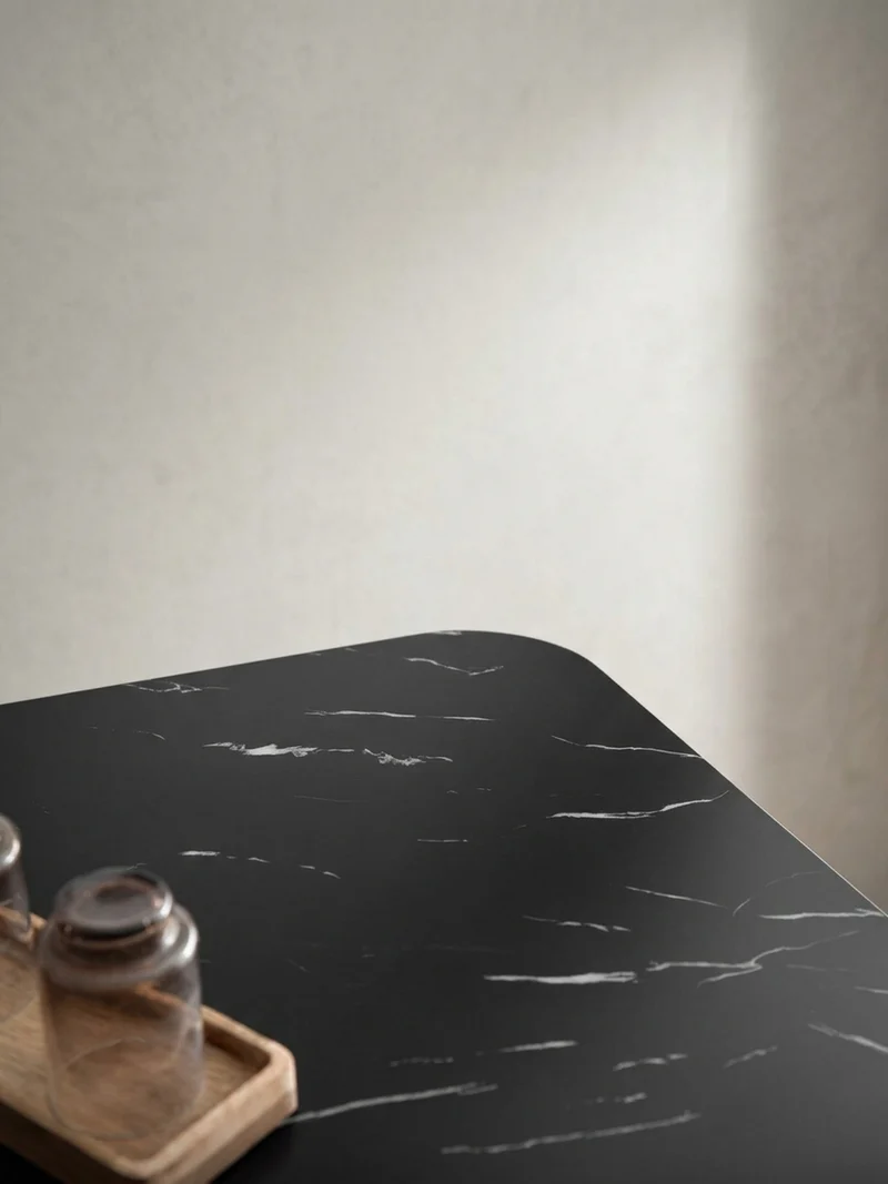 Esstisch Marmoroptik Metall Rechteckig Modern Klein