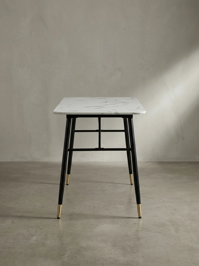 Esstisch Marmoroptik Metall Rechteckig Modern Klein