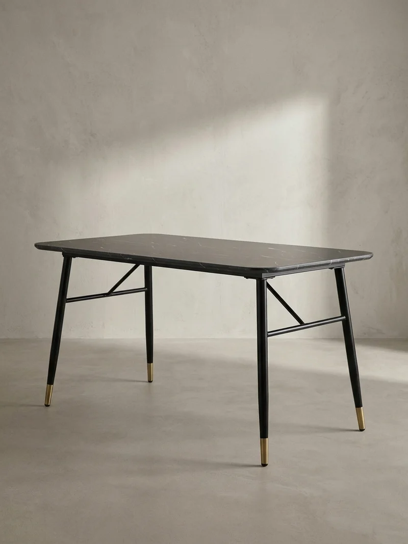 Esstisch Marmoroptik Metall Rechteckig Modern Klein