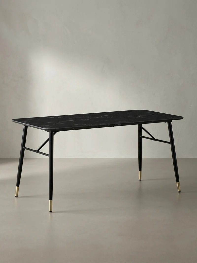 Esstisch Marmoroptik Metall Rechteckig Modern Klein