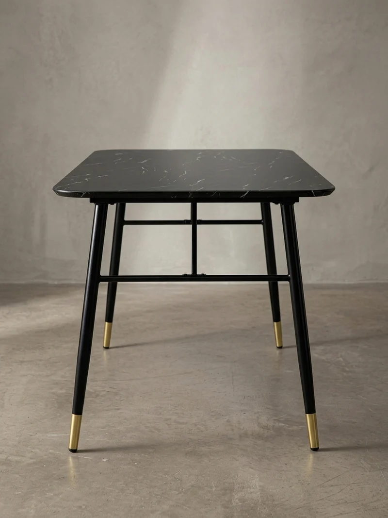 Esstisch Marmoroptik Metall Rechteckig Modern Klein
