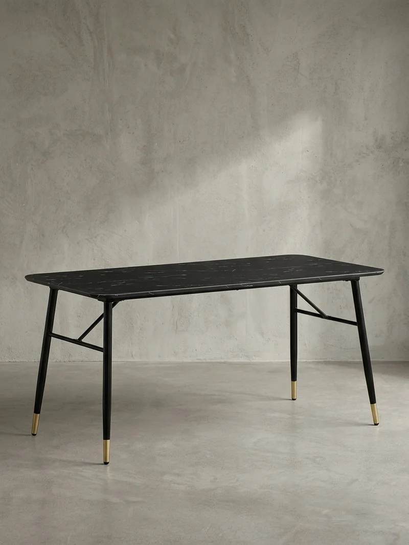 Esstisch Marmoroptik Metall Rechteckig Modern Klein
