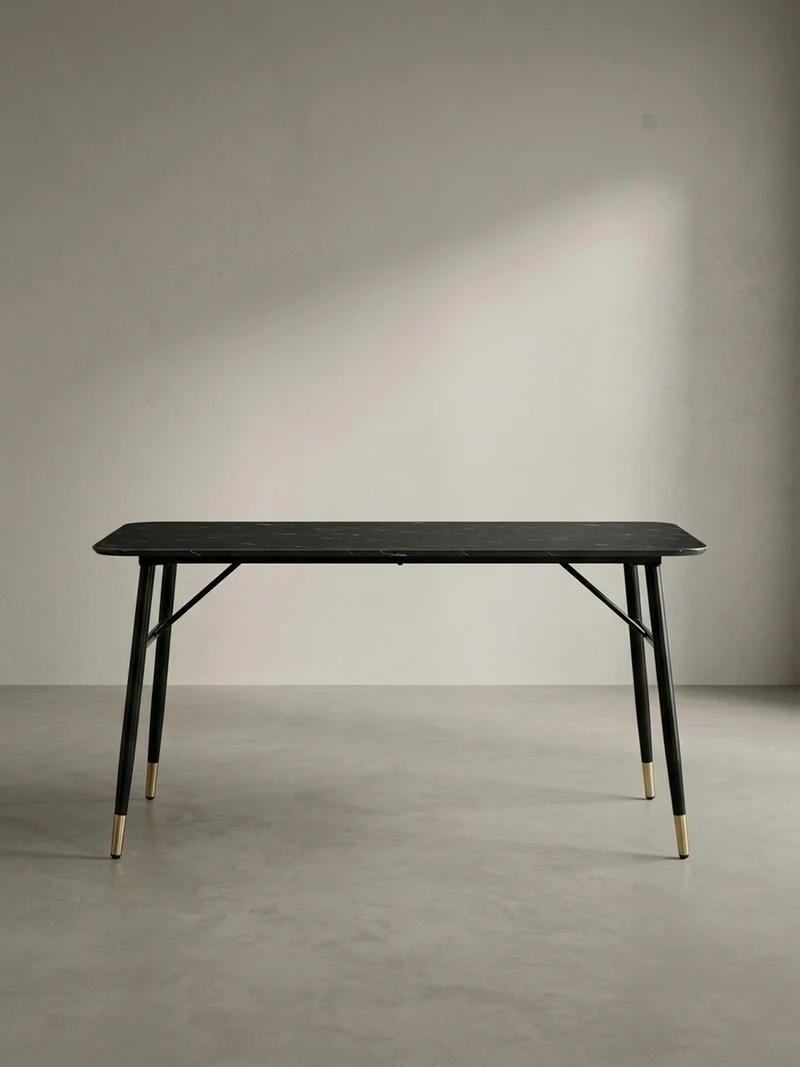 Esstisch Marmoroptik Metall Rechteckig Modern Klein
