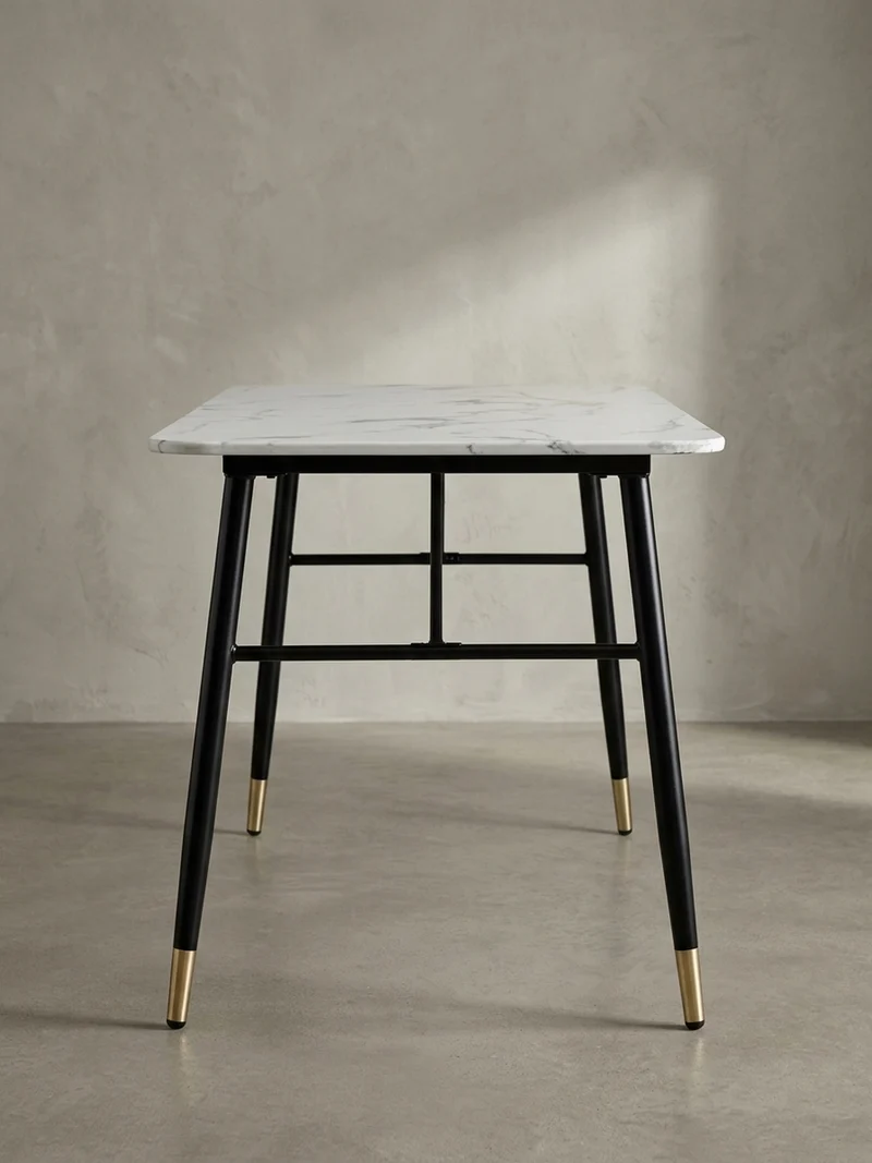 Esstisch Marmoroptik Metall Rechteckig Modern Klein