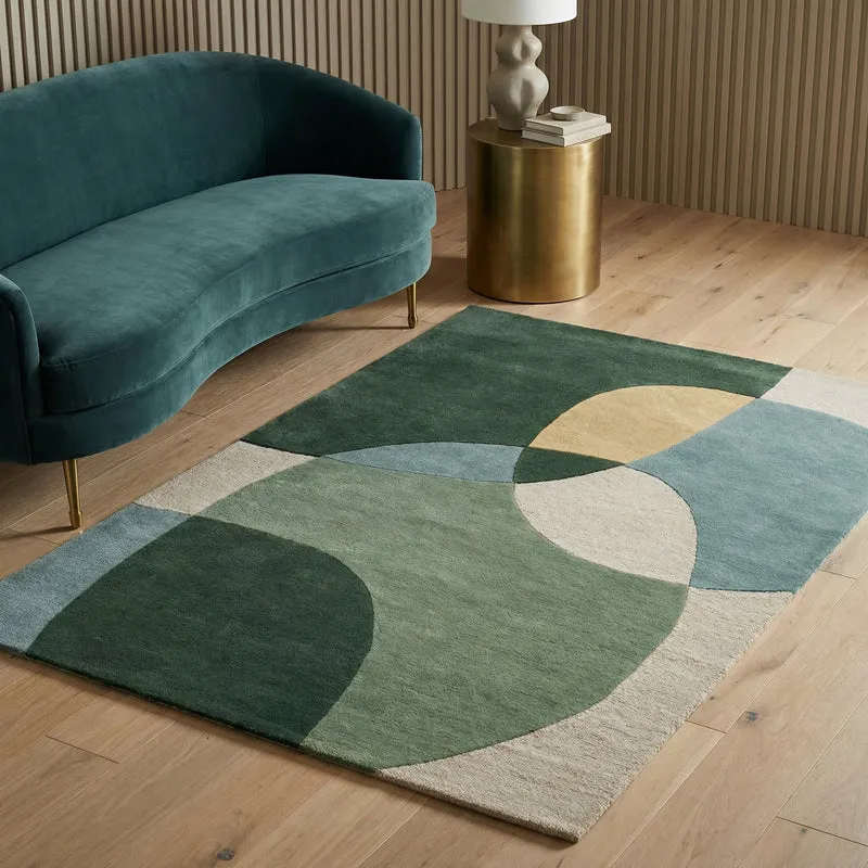 Wollteppich Abstrakt-Design · 100 % Wolle · 8 mm Kurzflor