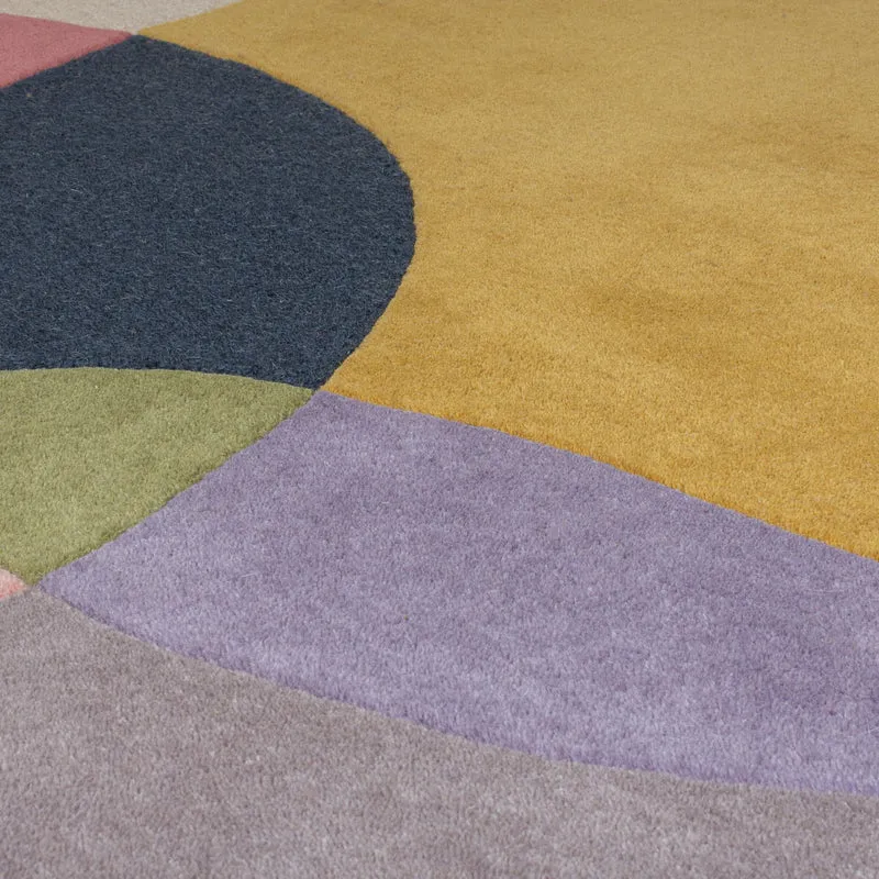 Wollteppich Abstrakt-Design · 100 % Wolle · 8 mm Kurzflor