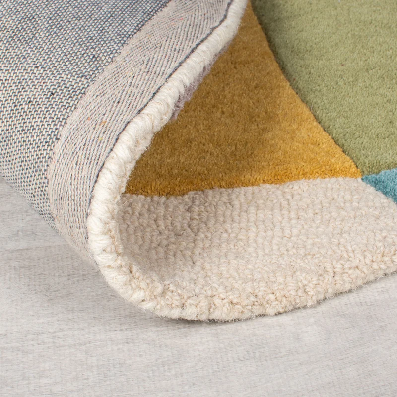 Wollteppich Abstrakt-Design · 100 % Wolle · 8 mm Kurzflor