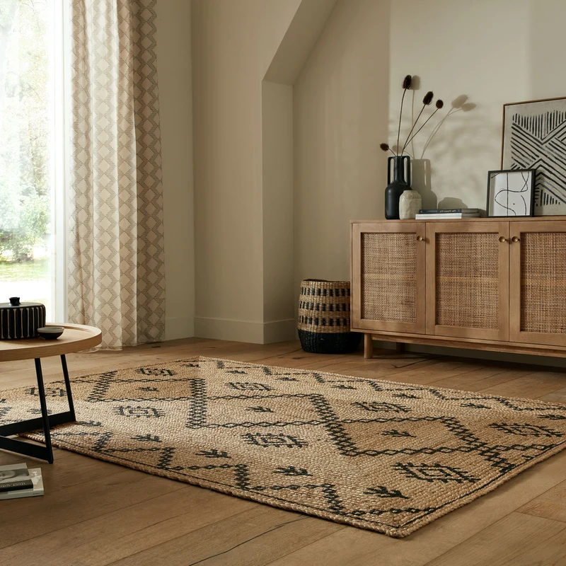 Teppich Jute handgewebt geometrisch PAUL