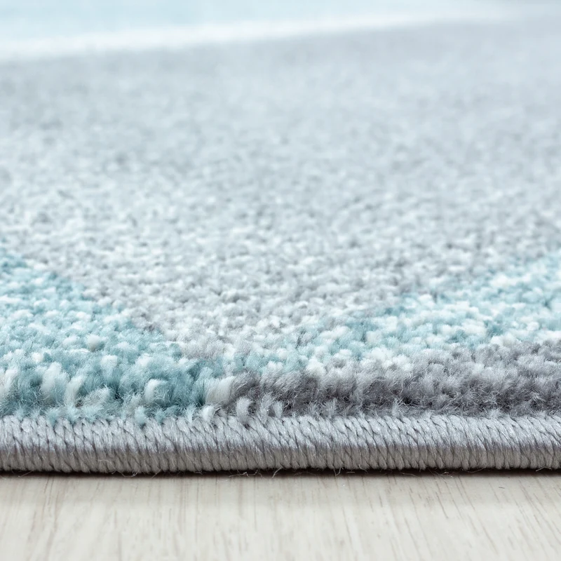 Kurzflor-Teppich Facetten-Muster – Waschbar | Geometrisches Prisma-Design | Saugroboter-geeignet