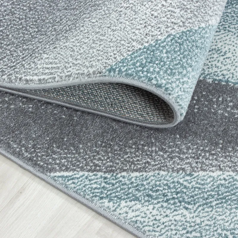 Kurzflor-Teppich Facetten-Muster – Waschbar | Geometrisches Prisma-Design | Saugroboter-geeignet