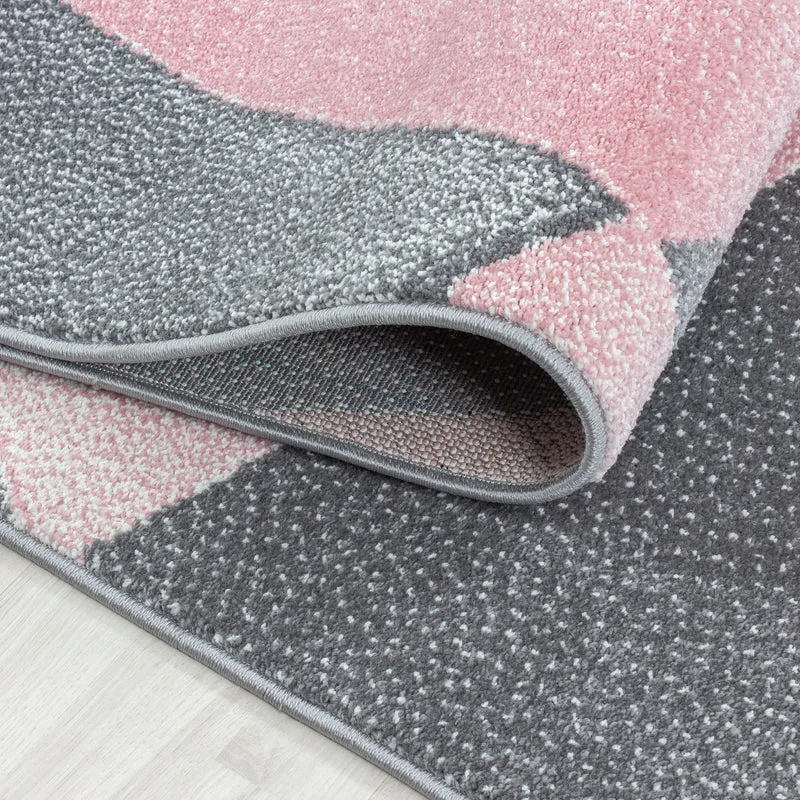 Kurzflor-Teppich Facetten-Muster – Waschbar | Geometrisches Prisma-Design | Saugroboter-geeignet