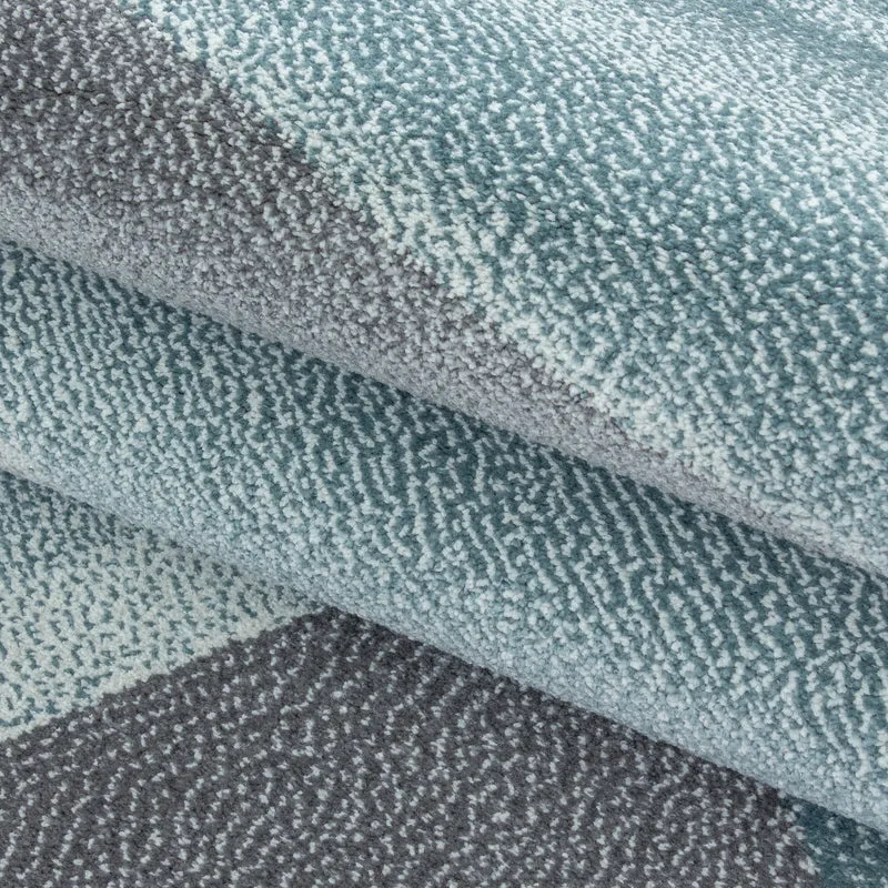 Kurzflor-Teppich Facetten-Muster – Waschbar | Geometrisches Prisma-Design | Saugroboter-geeignet