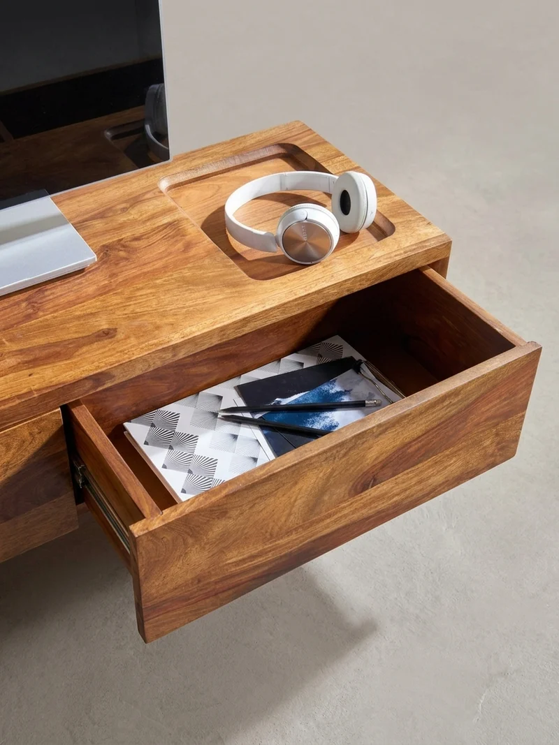 Lowboard Hängend Massivholz Modern Stil mit 2 Schubladen