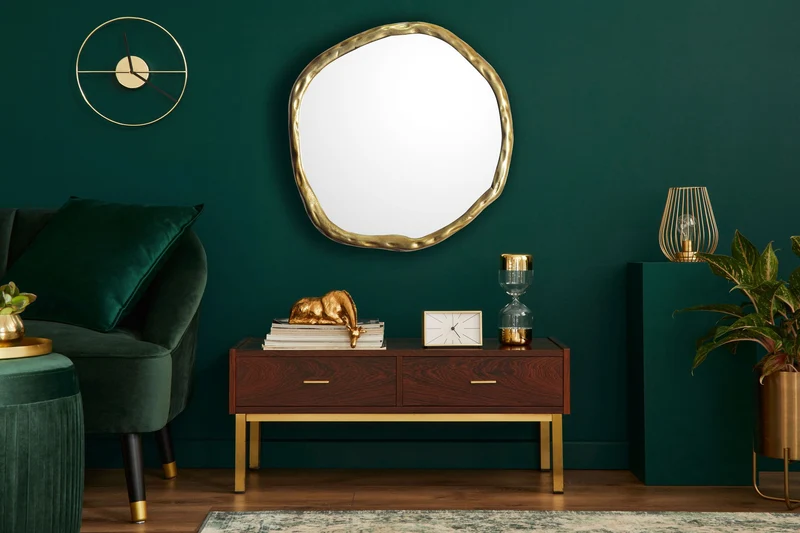 Wandspiegel Asymmetrisch Metall Gold 60x60 cm Modern