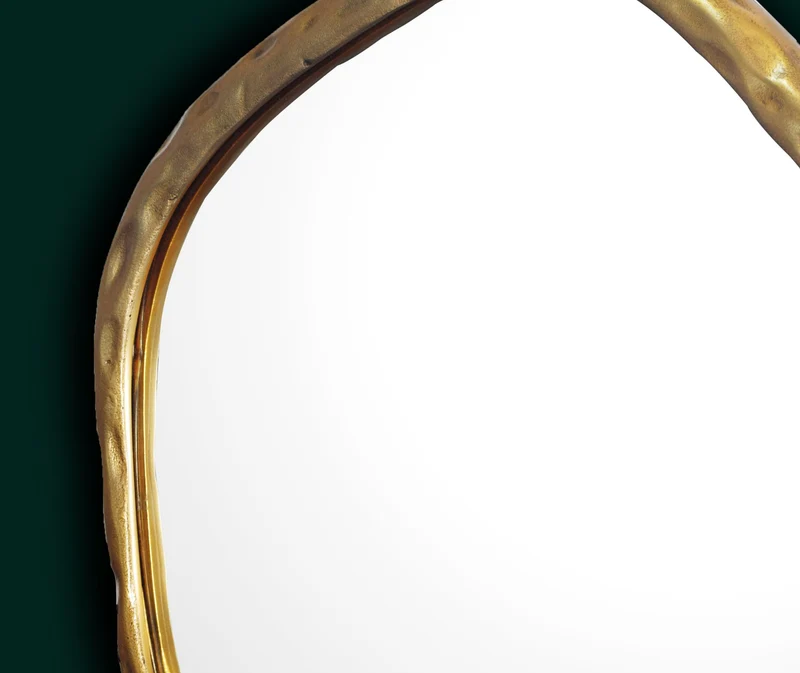 Wandspiegel Asymmetrisch Metall Gold 60x60 cm Modern