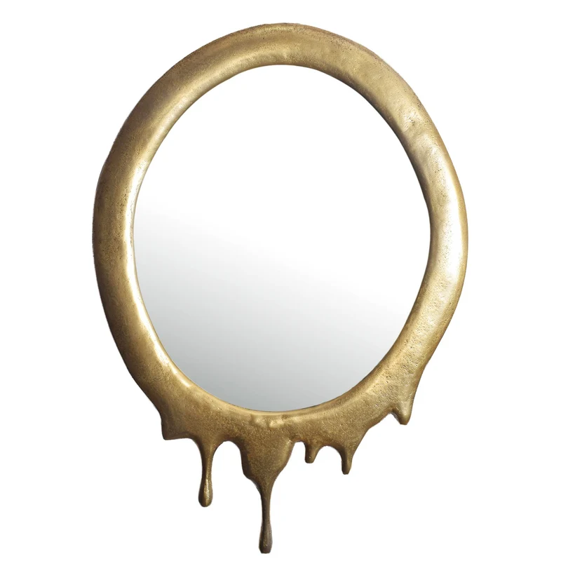 Wandspiegel Oval Metall Gold 50x71 cm Modern