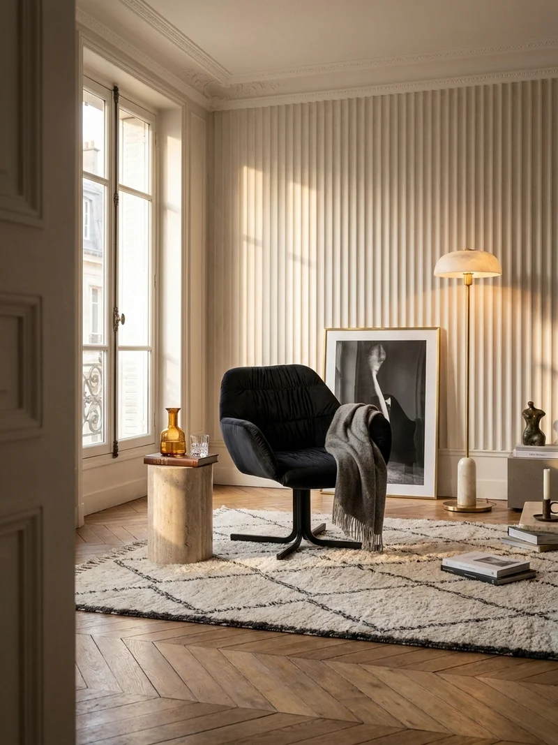 Loungesessel Samt mit Armlehnen und Metallgestell, gepolsterter Schalensitz, Beige 64x68x74 cm