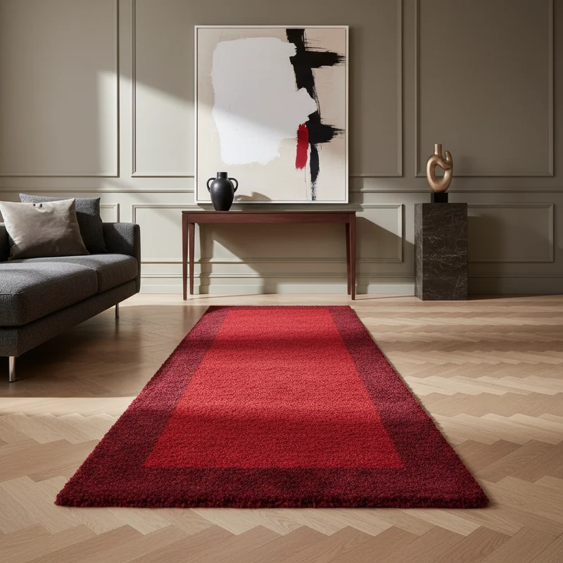 Shaggy Hochflor-Teppich Bordüre – Waschbar & Flauschig | 3,00 cm Florhöhe für Barfußkomfort