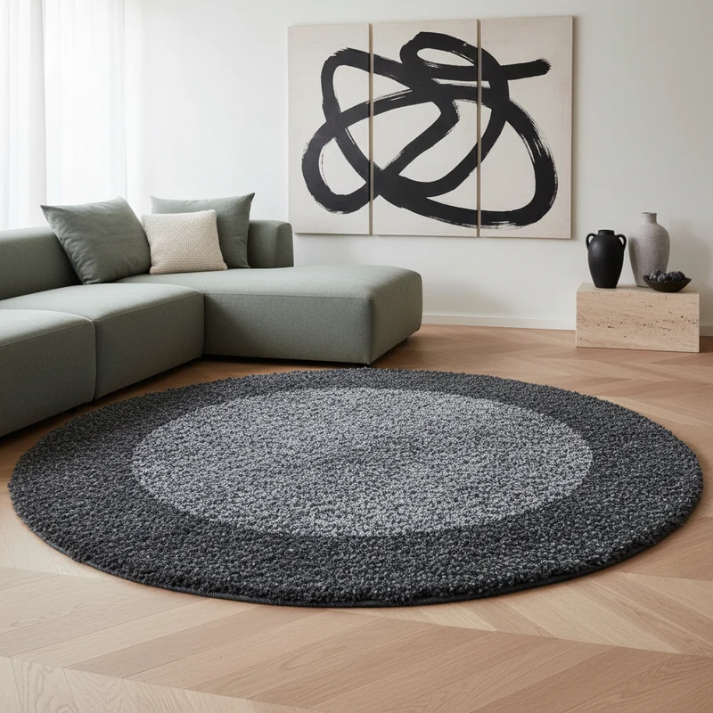 Shaggy Hochflor-Teppich Bordüre – Waschbar & Flauschig | 3,00 cm Florhöhe für Barfußkomfort