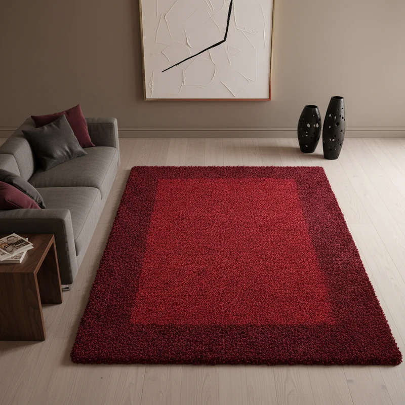 Shaggy Hochflor-Teppich Bordüre – Waschbar & Flauschig | 3,00 cm Florhöhe für Barfußkomfort