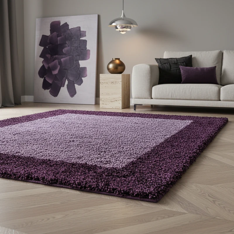 Shaggy Hochflor-Teppich Bordüre – Waschbar & Flauschig | 3,00 cm Florhöhe für Barfußkomfort