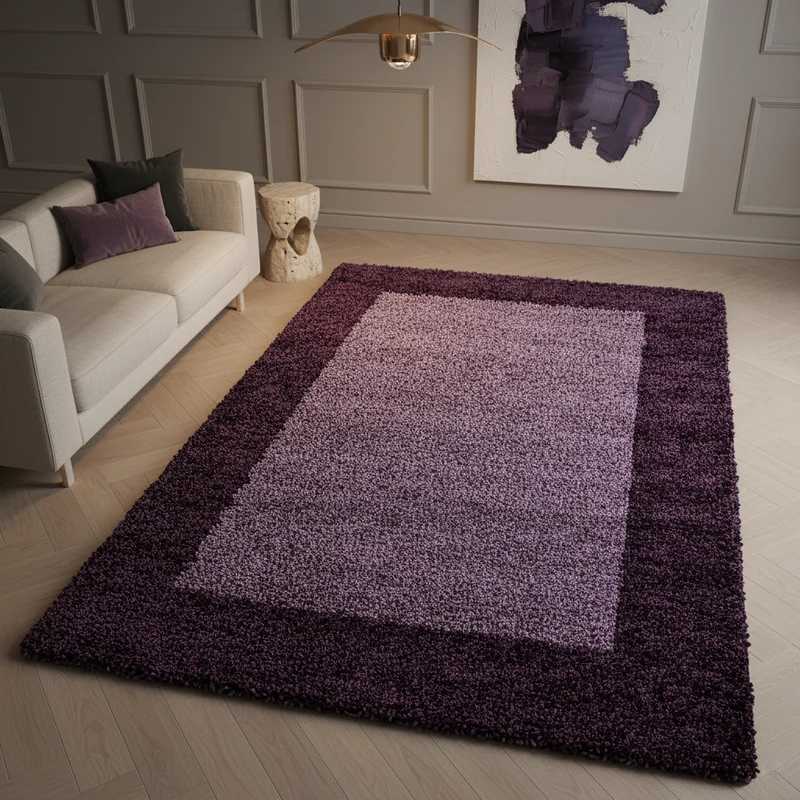 Shaggy Hochflor-Teppich Bordüre – Waschbar & Flauschig | 3,00 cm Florhöhe für Barfußkomfort
