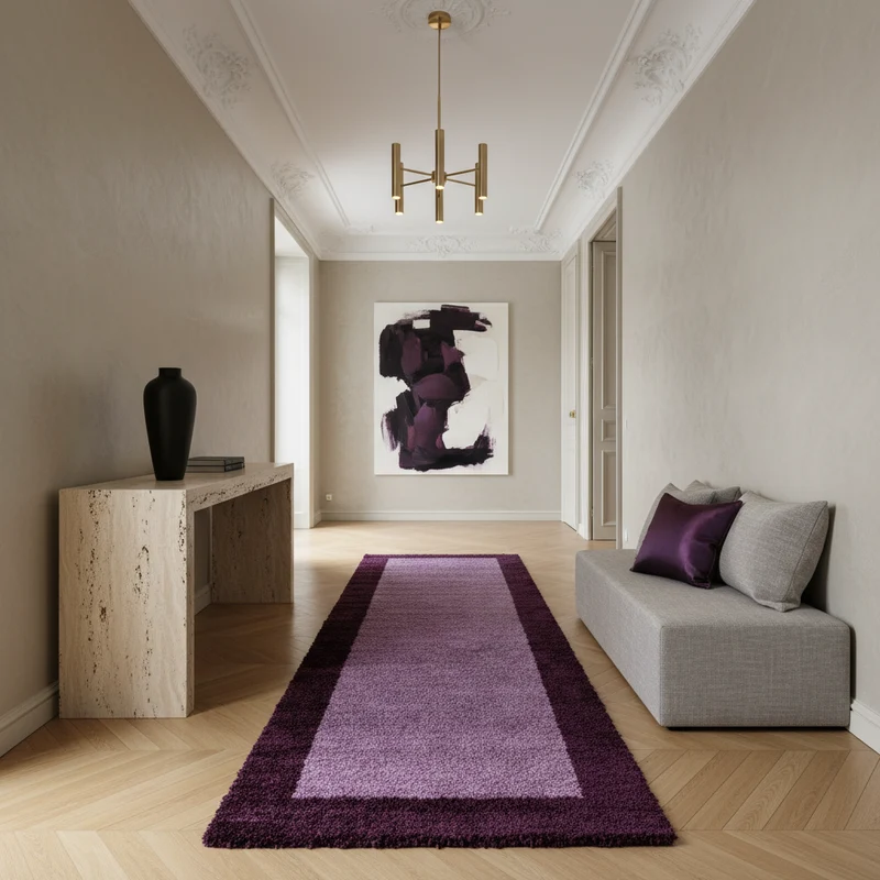 Shaggy Hochflor-Teppich Bordüre – Waschbar & Flauschig | 3,00 cm Florhöhe für Barfußkomfort