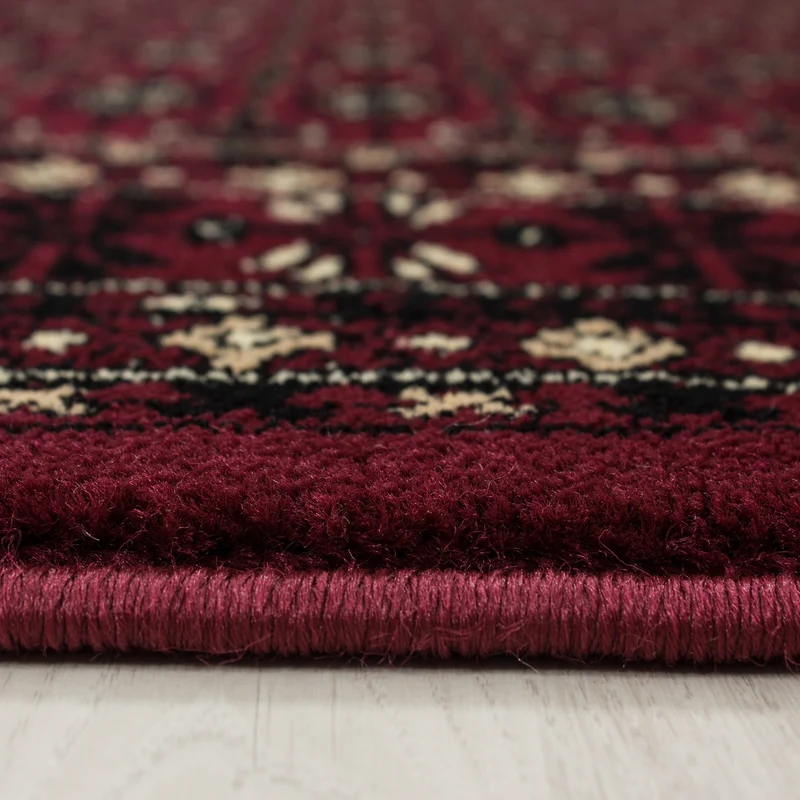Kurzflor-Teppich Bukhara-Muster – Waschbar | Traditioneller Allover-Rapport | Dicht Gewebt in Premiumqualität