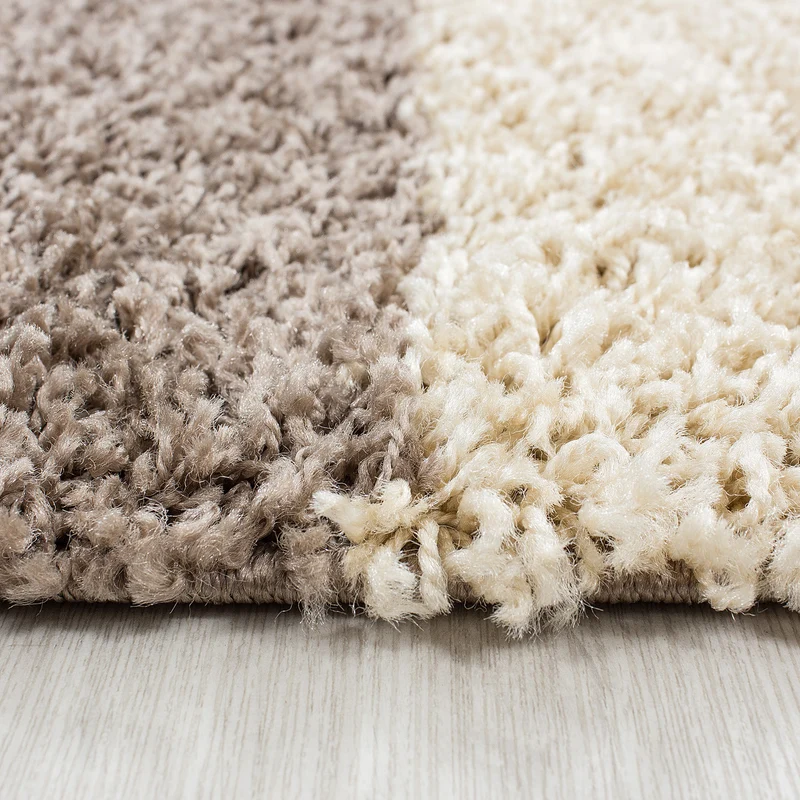 Shaggy Hochflor-Teppich Karo – Waschbar & Flauschig | 3,00 cm Florhöhe für Barfußkomfort