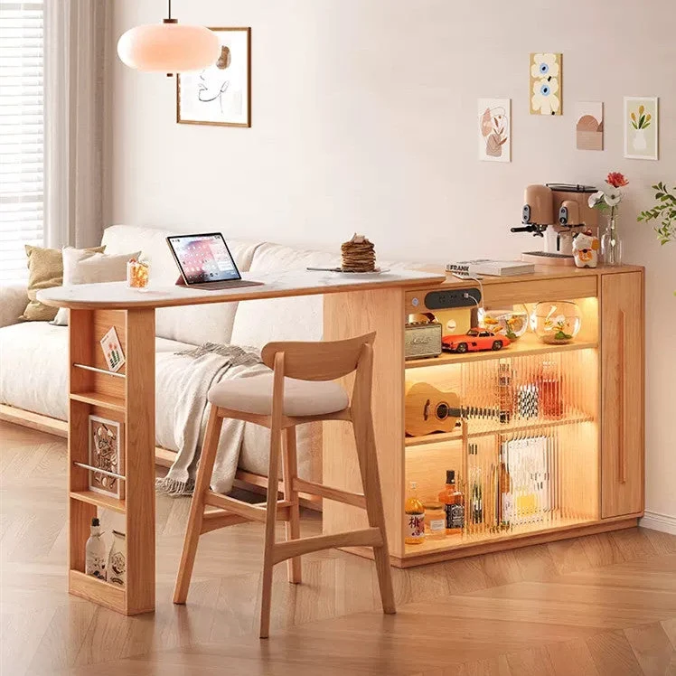 360 Grad drehbarer Bartisch mit doppelseitigem Aufbewahrungsschrank