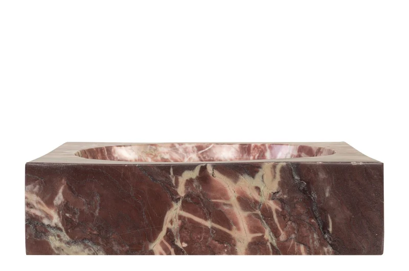 Casa Padrino Luxus Marmor Schale Rosa 28,5 x 28,5 x H. 7,5 cm - Runde Deko Schale aus hochwertigem Rosalia Pink Marmor - Luxus Deko Accessoires