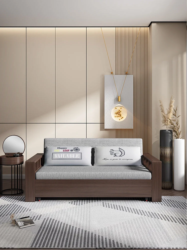 Multifunktionales und platzsparendes faltbares und erweiterbares Sofa mit anhebbarem Couchtisch