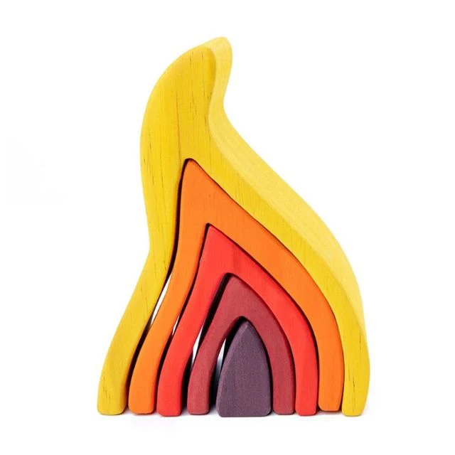 Holz Rainbow Stacker Stapelspiel Nesting Puzzle Blöcke Lernspielzeug für Kinder Baby Kleinkinder