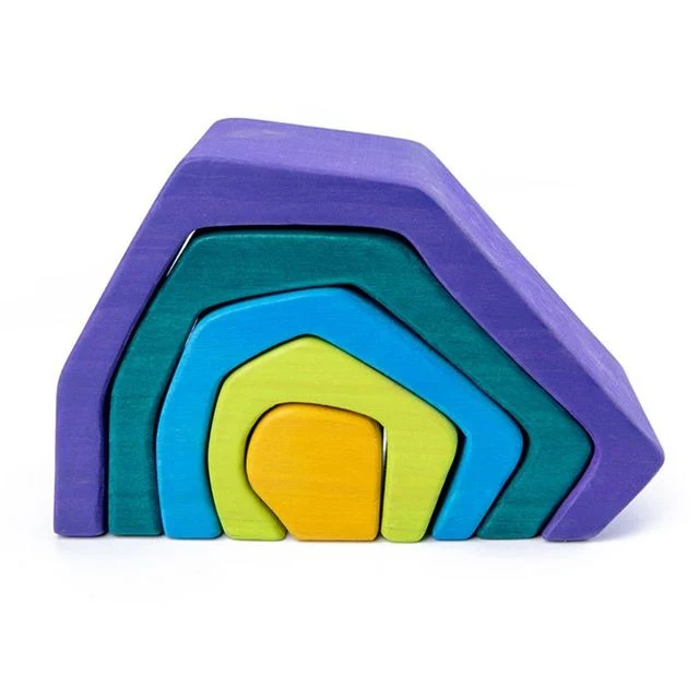 Holz Rainbow Stacker Stapelspiel Nesting Puzzle Blöcke Lernspielzeug für Kinder Baby Kleinkinder