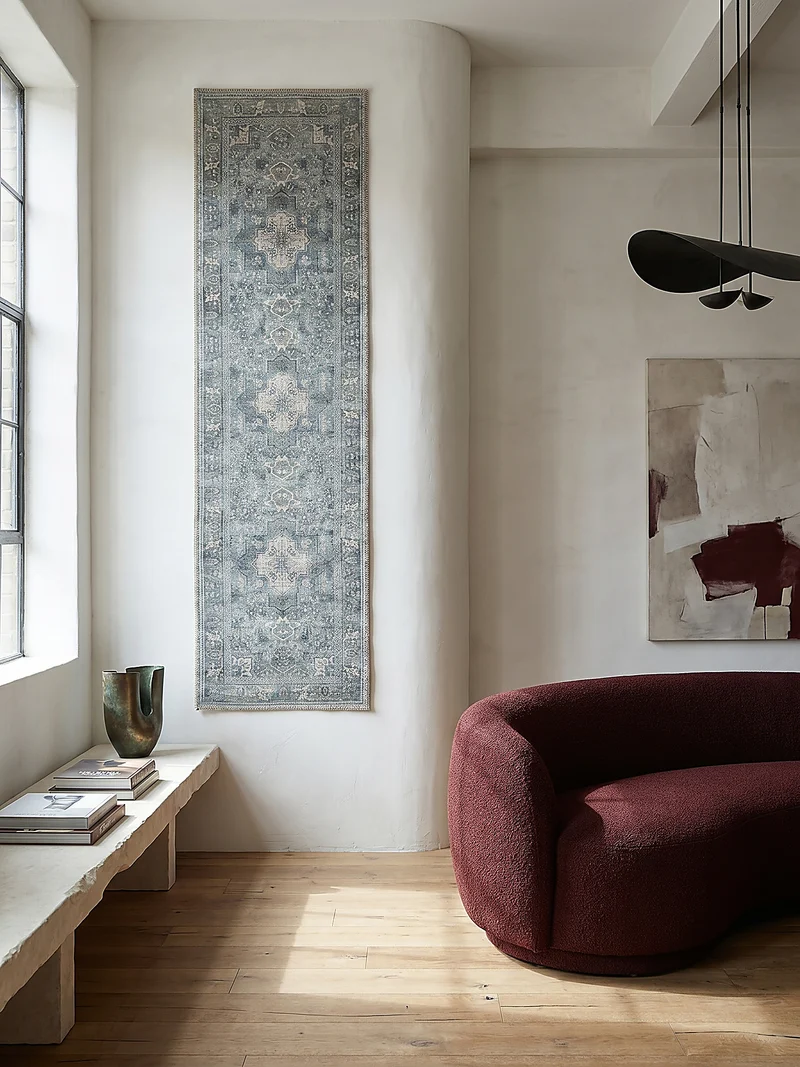 Waschbarer Flachgewebe-Teppich Vintage · 80 % recycelte Mischfasern