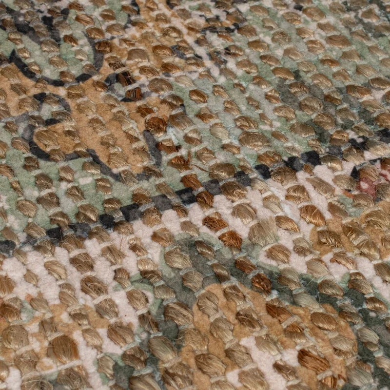 Jute-Teppich Vintage-Ornament · 69 % Jute · flach gewebt