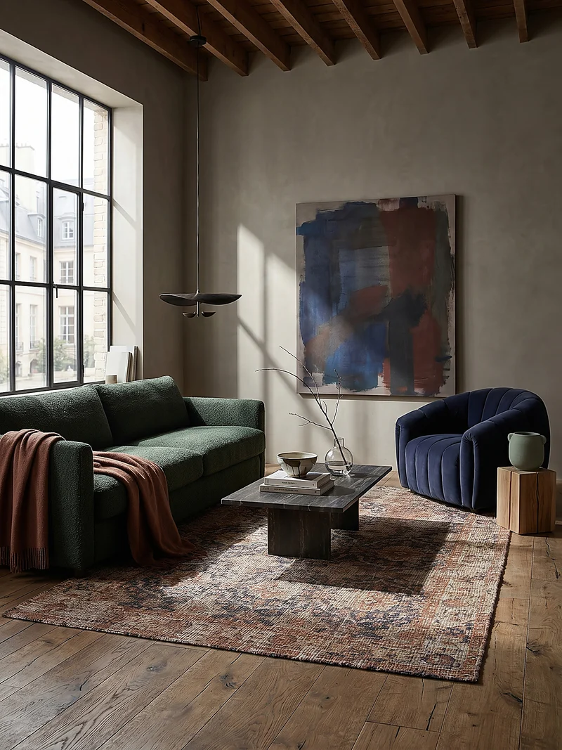 Teppich Jute Vintage-Design, handgewebt