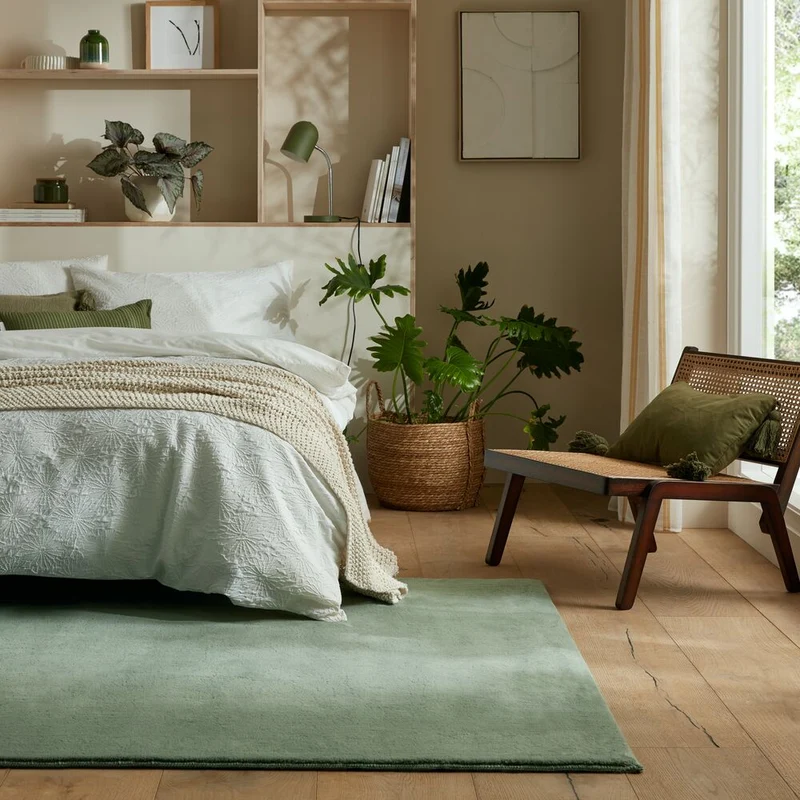 Teppich weiche Uni-Struktur · 100 % Polyester · 15 mm Mittelflor