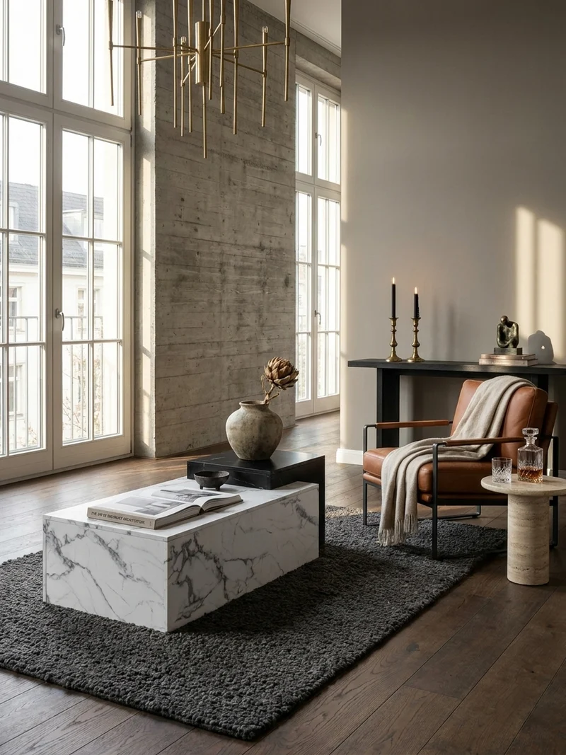 Couchtisch Weiß Schwarz Marmor-Optik Modern 120x60x40 cm Zwei Ebenen