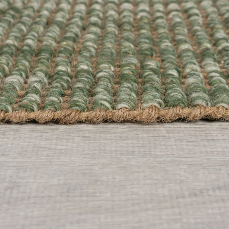 Jute-Wolle Teppich mit Farbverlauf, beidseitig nutzbar