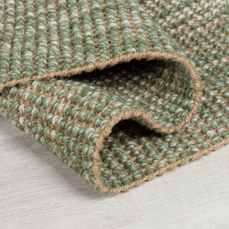 Jute-Wolle Teppich mit Farbverlauf, beidseitig nutzbar
