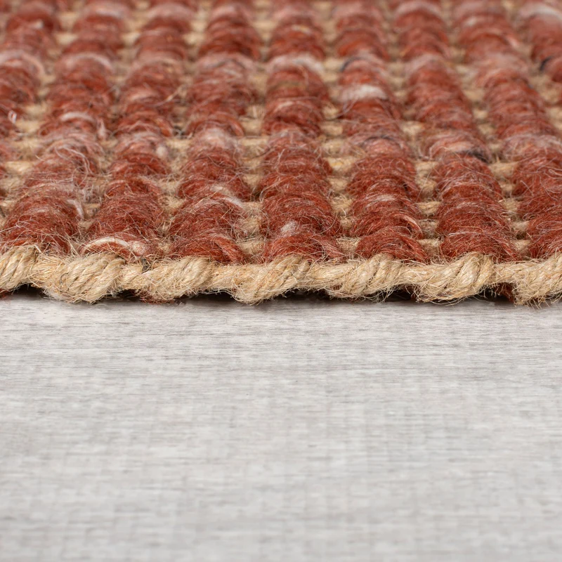 Jute-Wolle Teppich mit Farbverlauf, beidseitig nutzbar