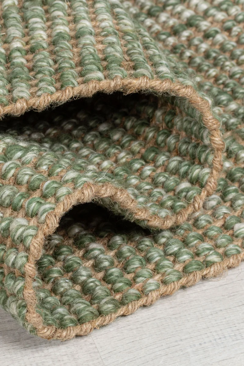 Jute-Wolle Teppich mit Farbverlauf, beidseitig nutzbar