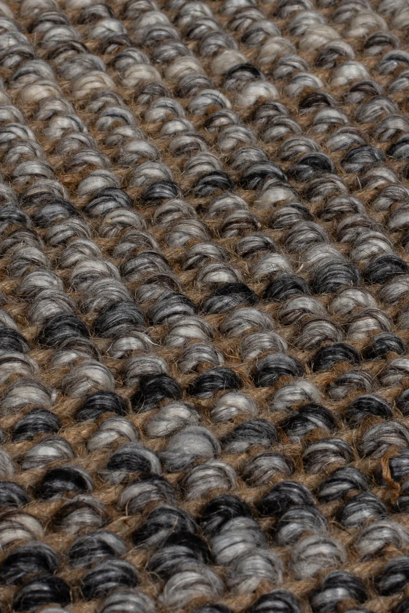 Jute-Wolle Teppich mit Farbverlauf, beidseitig nutzbar