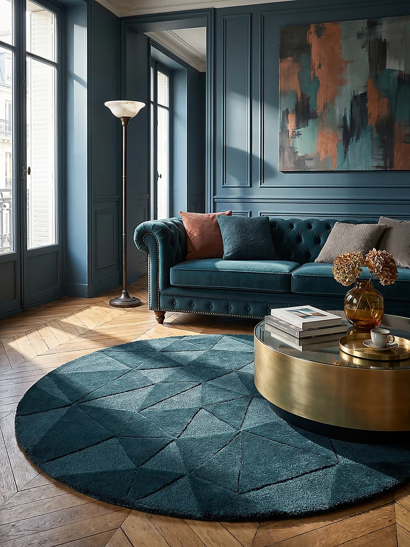 Wollteppich Scherbenrelief · 100 % Wolle · 10 mm Kurzflor
