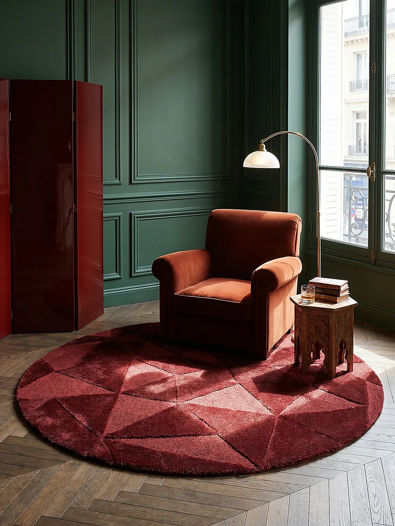 Wollteppich Scherbenrelief · 100 % Wolle · 10 mm Kurzflor